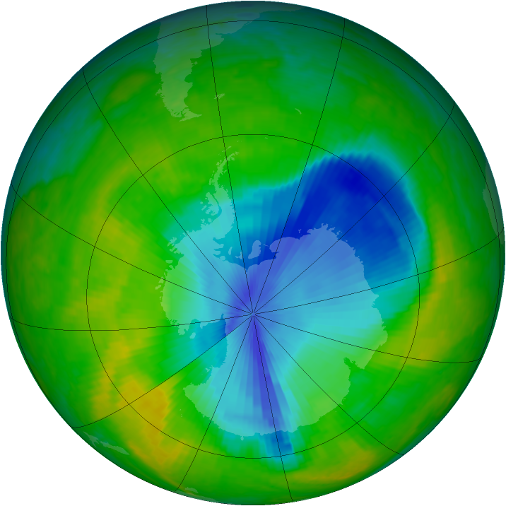 Antarctic ozone map for 16 November 2003